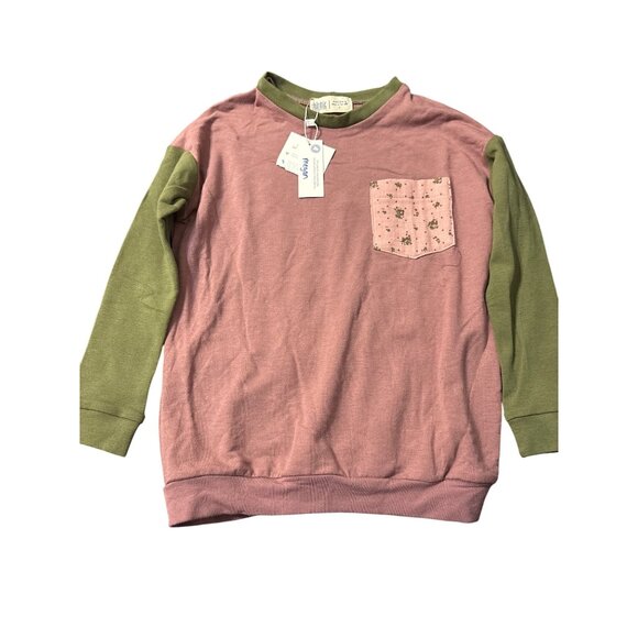 Bamboo Modern Sweatshirt Cinnamon Colorblock 5T NWT Thimble Collection - Picture 3 of 5